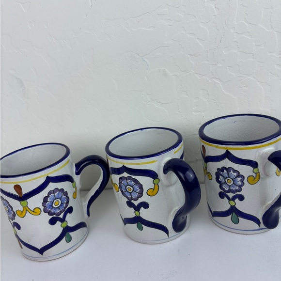 Mexican Mug talavera Mug Large , Talavera Puebo Tea/Coffee 6 inch tall set of 3 - Picture 4 of 5